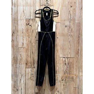 Gigi C Sport Taylor Catsuit S Black White Green NWT Womens Activewear Full-Lengt